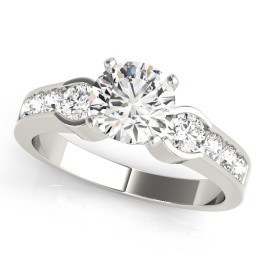ENGAGEMENT RINGS 3 STONE ROUND