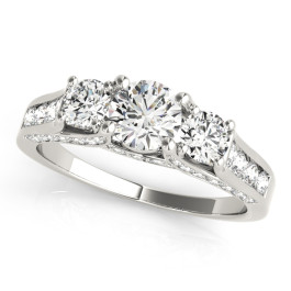 ENGAGEMENT RINGS 3 STONE ROUND