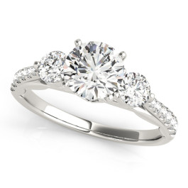 ENGAGEMENT RINGS 3 STONE ROUND