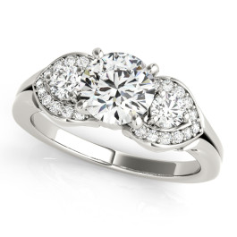 ENGAGEMENT RINGS 3 STONE ROUND