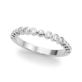 BEADED BEZEL SET WEDDING BAND