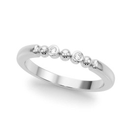 BEADED BEZEL SET WEDDING BAND