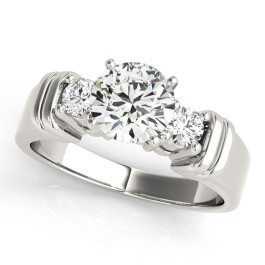 ENGAGEMENT RINGS 3 STONE ROUND