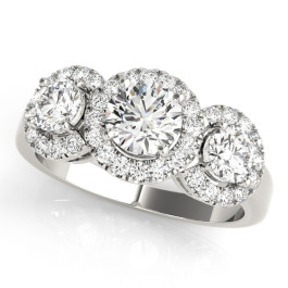 ENGAGEMENT RINGS 3 STONE ROUND