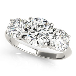 ENGAGEMENT RINGS 3 STONE ROUND
