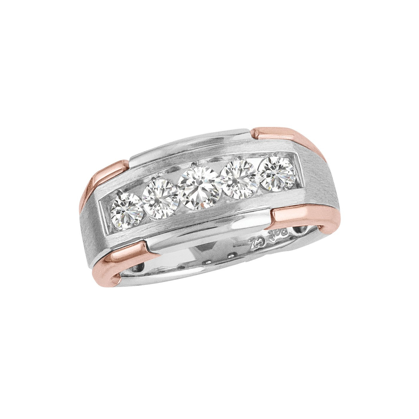 GENTS ROSE DIAMOND BAND SATIN FINISH