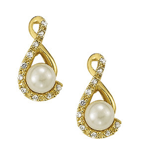 EARRING 6MM PEARL CENTER EARRINGS