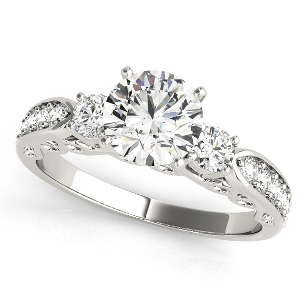 ENGAGEMENT RINGS 3 STONE ROUND