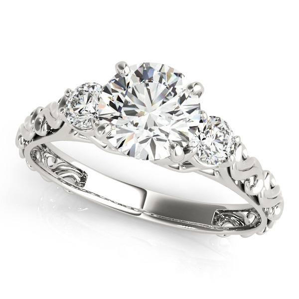 ENGAGEMENT RINGS 3 STONE ROUND