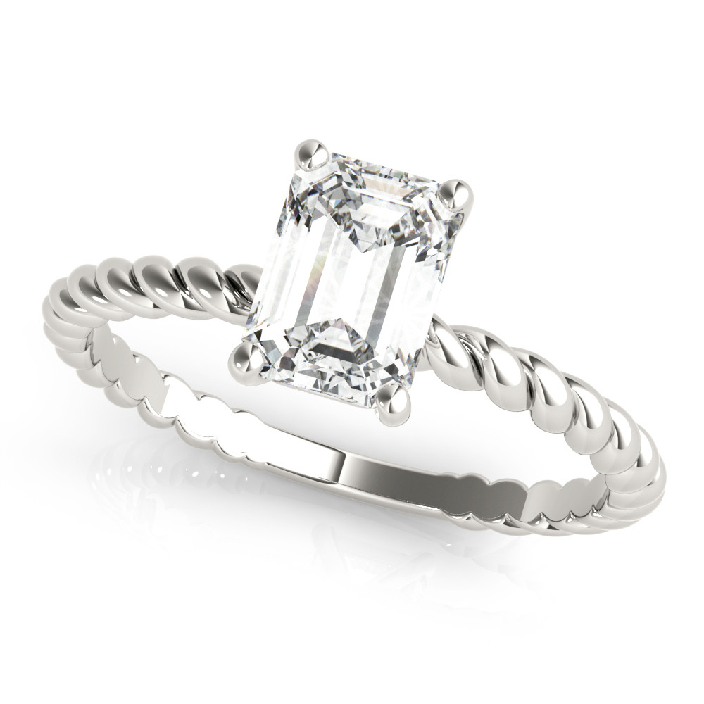 TWISTED SHANK EMERALD CUT CENTER