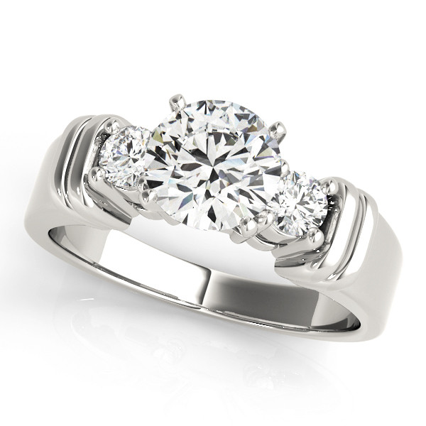 ENGAGEMENT RINGS 3 STONE ROUND