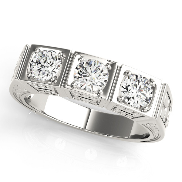 ENGAGEMENT RINGS 3 STONE ROUND