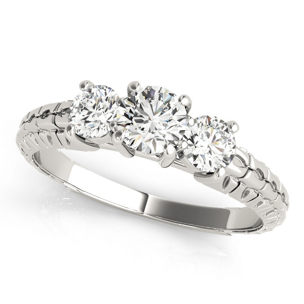 ENGAGEMENT RINGS 3 STONE ROUND