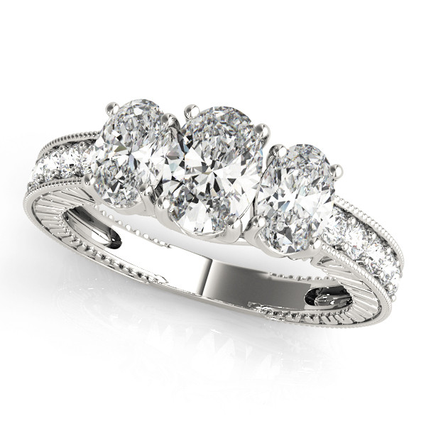 ENGAGEMENT RINGS 3 STONE OVAL