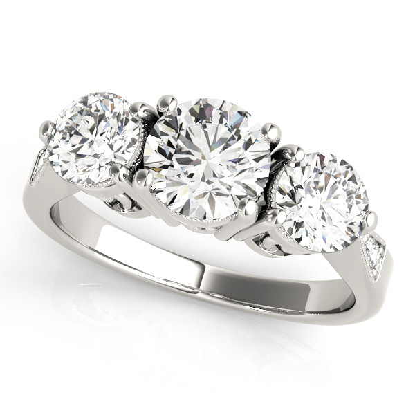 ENGAGEMENT RINGS 3 STONE ROUND