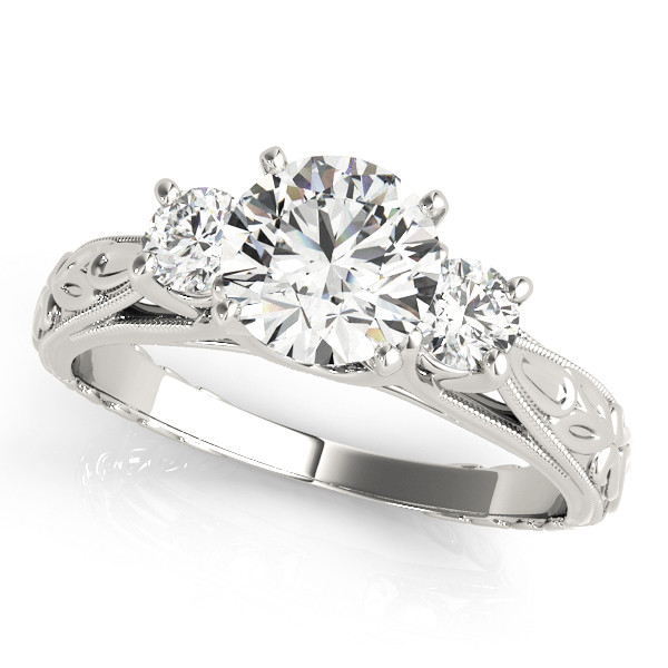 ENGAGEMENT RINGS 3 STONE ROUND
