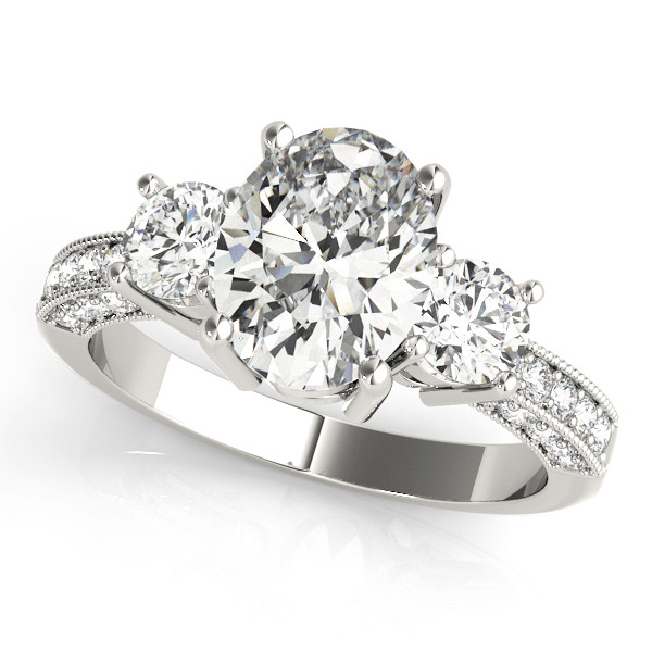 ENGAGEMENT RINGS 3 STONE OVAL