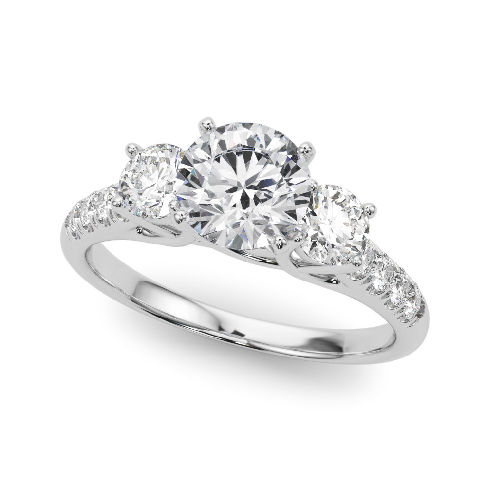 ENGAGEMENT RINGS 3 STONE ROUND