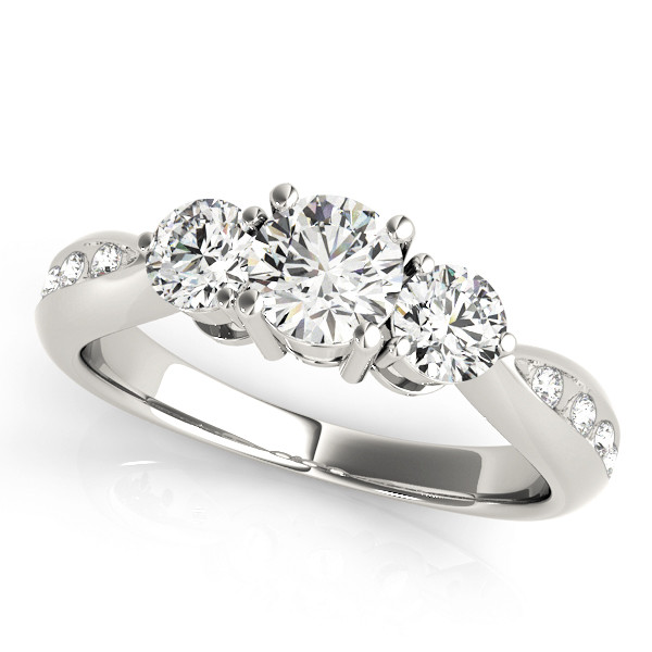 ENGAGEMENT RINGS 3 STONE ROUND