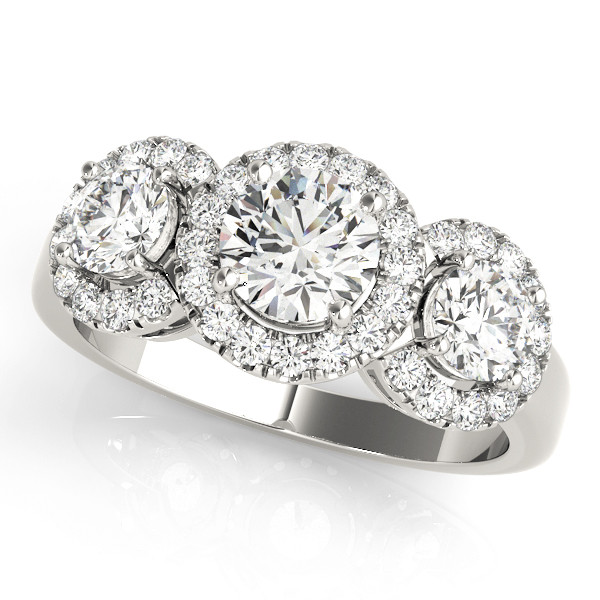 ENGAGEMENT RINGS 3 STONE ROUND