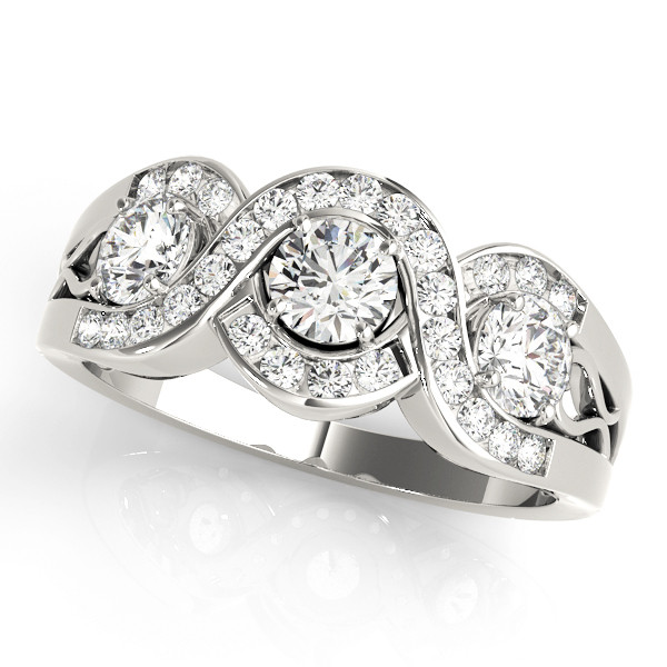 ENGAGEMENT RINGS 3 STONE ROUND