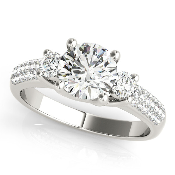ENGAGEMENT RINGS 3 STONE ROUND