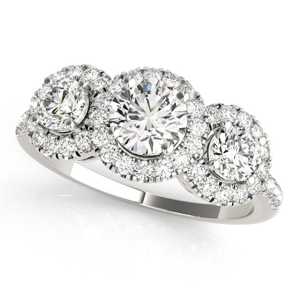 ENGAGEMENT RINGS 3 STONE ROUND
