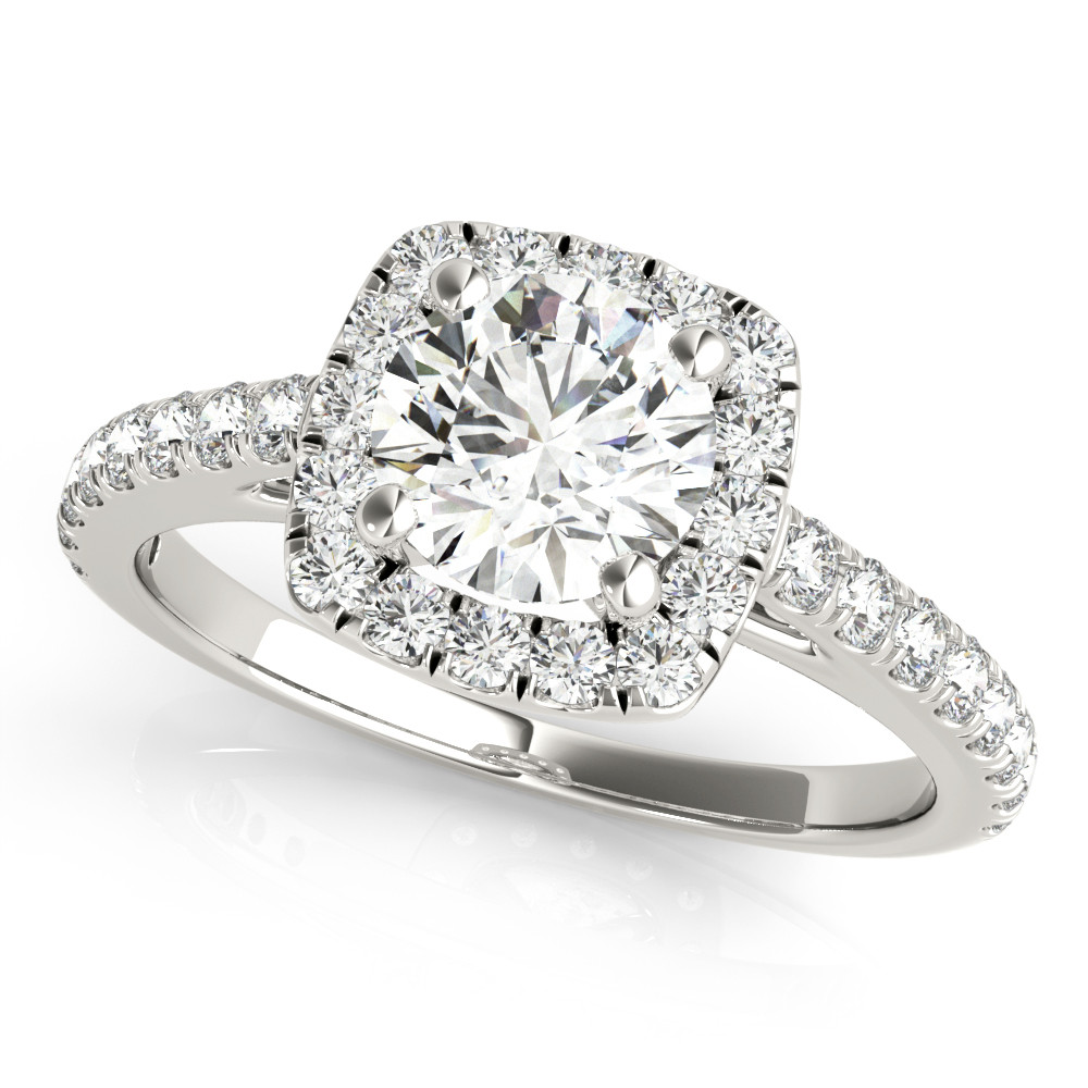 CATHEDRAL ROUND HALO ENGAGEMENT RING