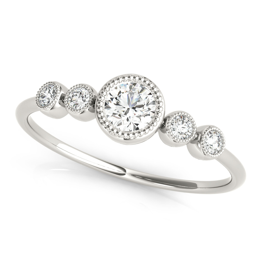 5 STONE FASHION RING ROUND CENTER