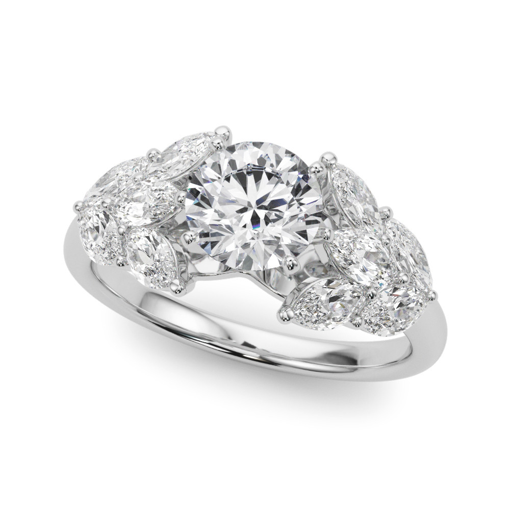 MQ SIDE STONES ENGAGEMENT RING