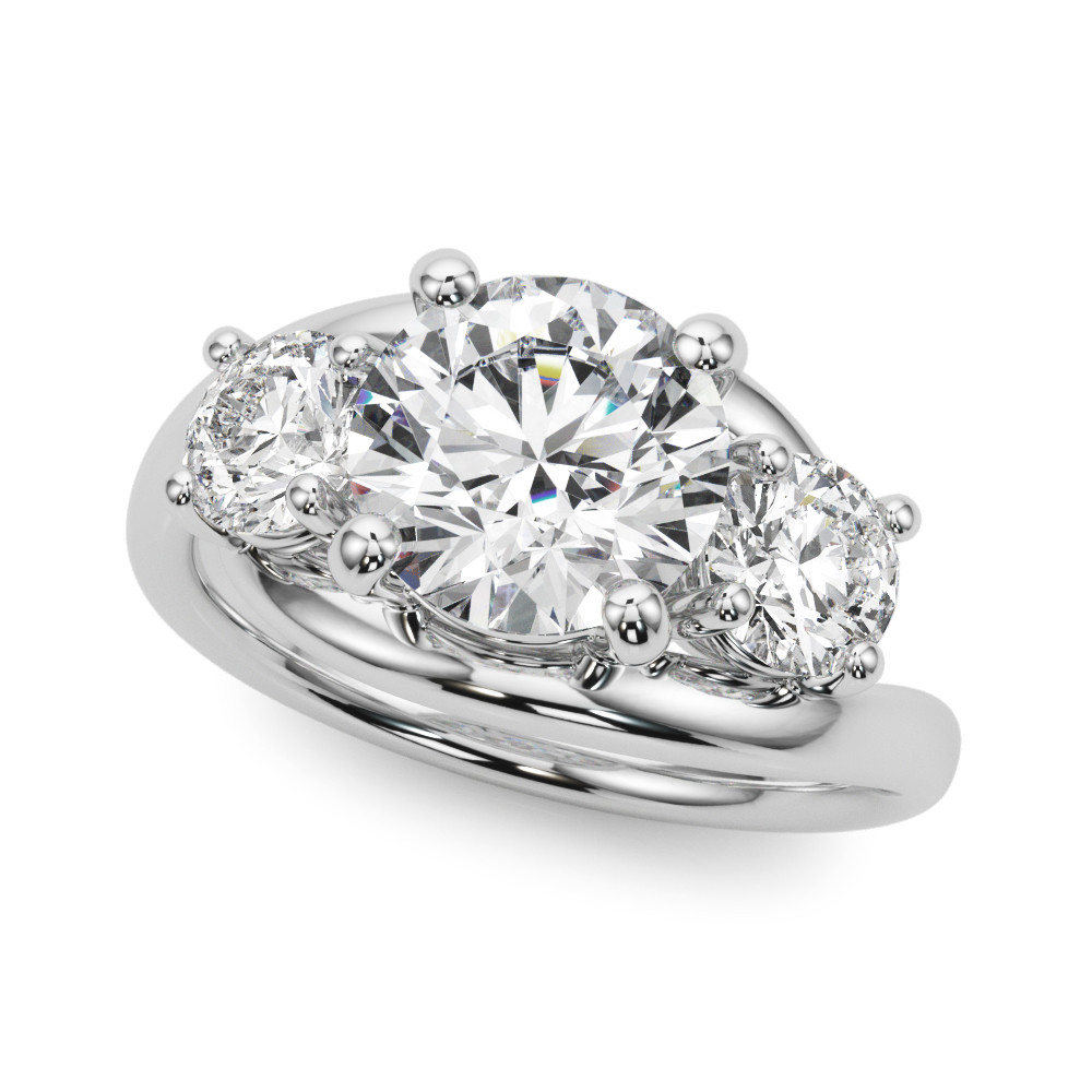 ENGAGEMENT RINGS 3 STONE ROUND