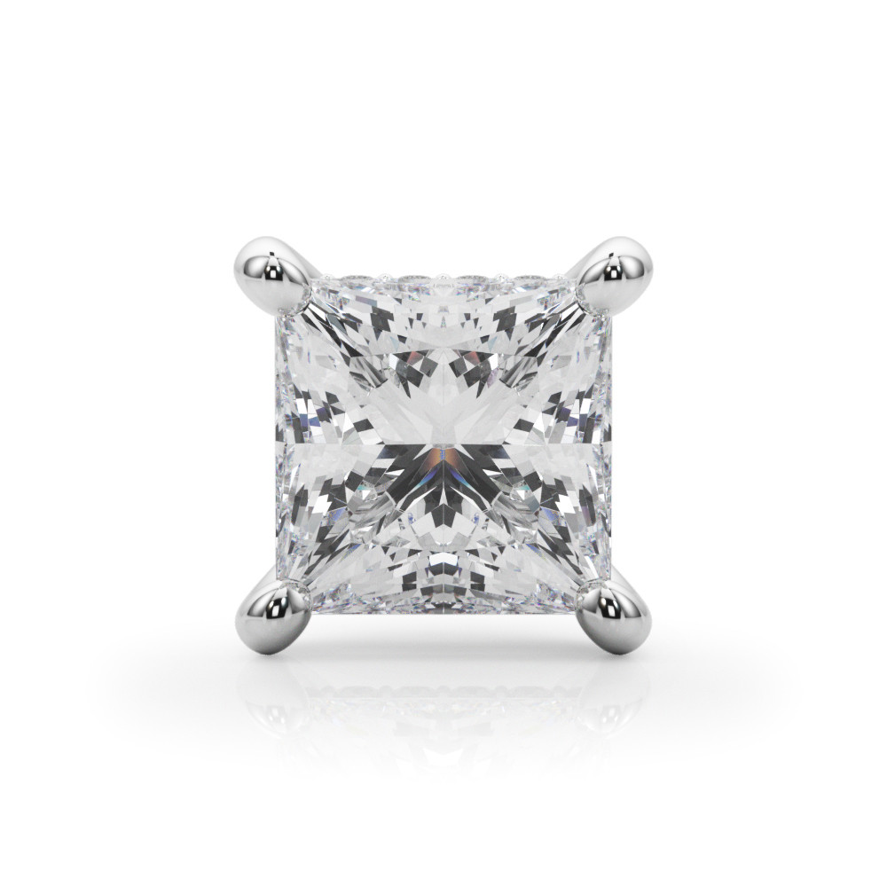 4 PRONG PRINCESS CUT HIDDEN HALO HEAD