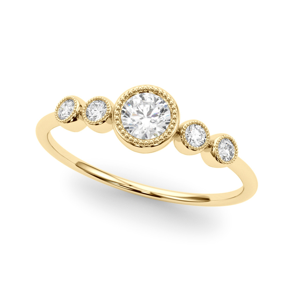 LAB GROWN DIAMOND 5 STONE FASHION RING WITH ROUND CENTER
