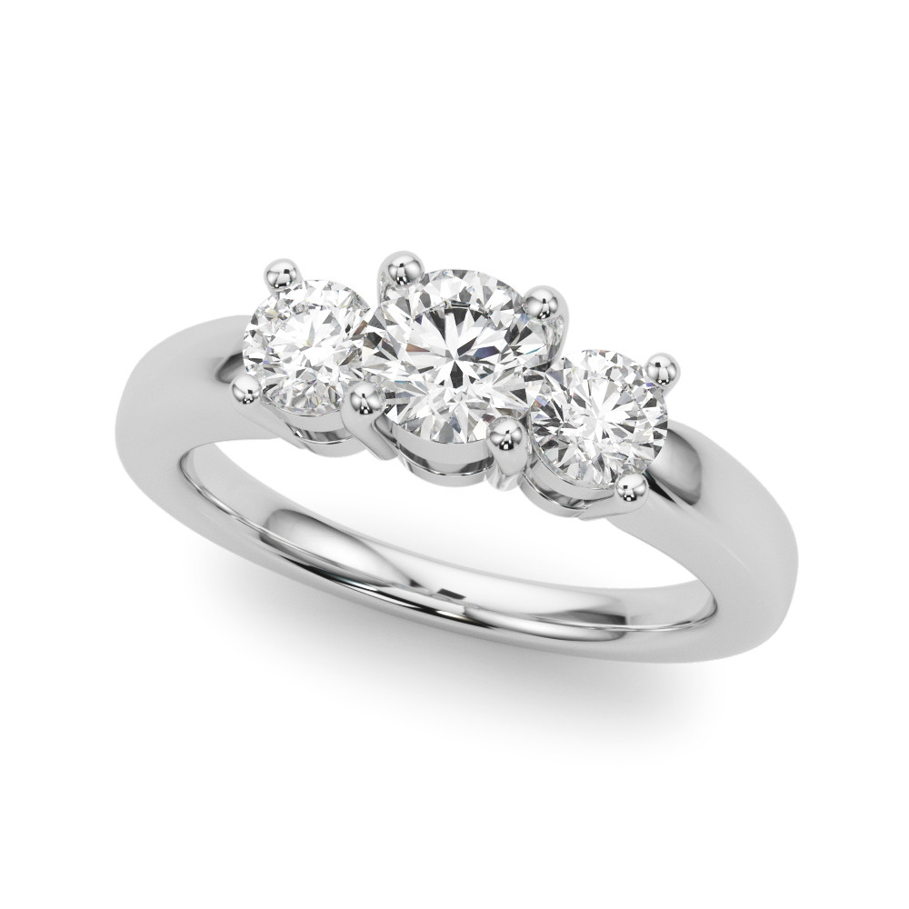 LAB GROWN DIAMOND 3 STONE ENGAGEMENT RING ROUND