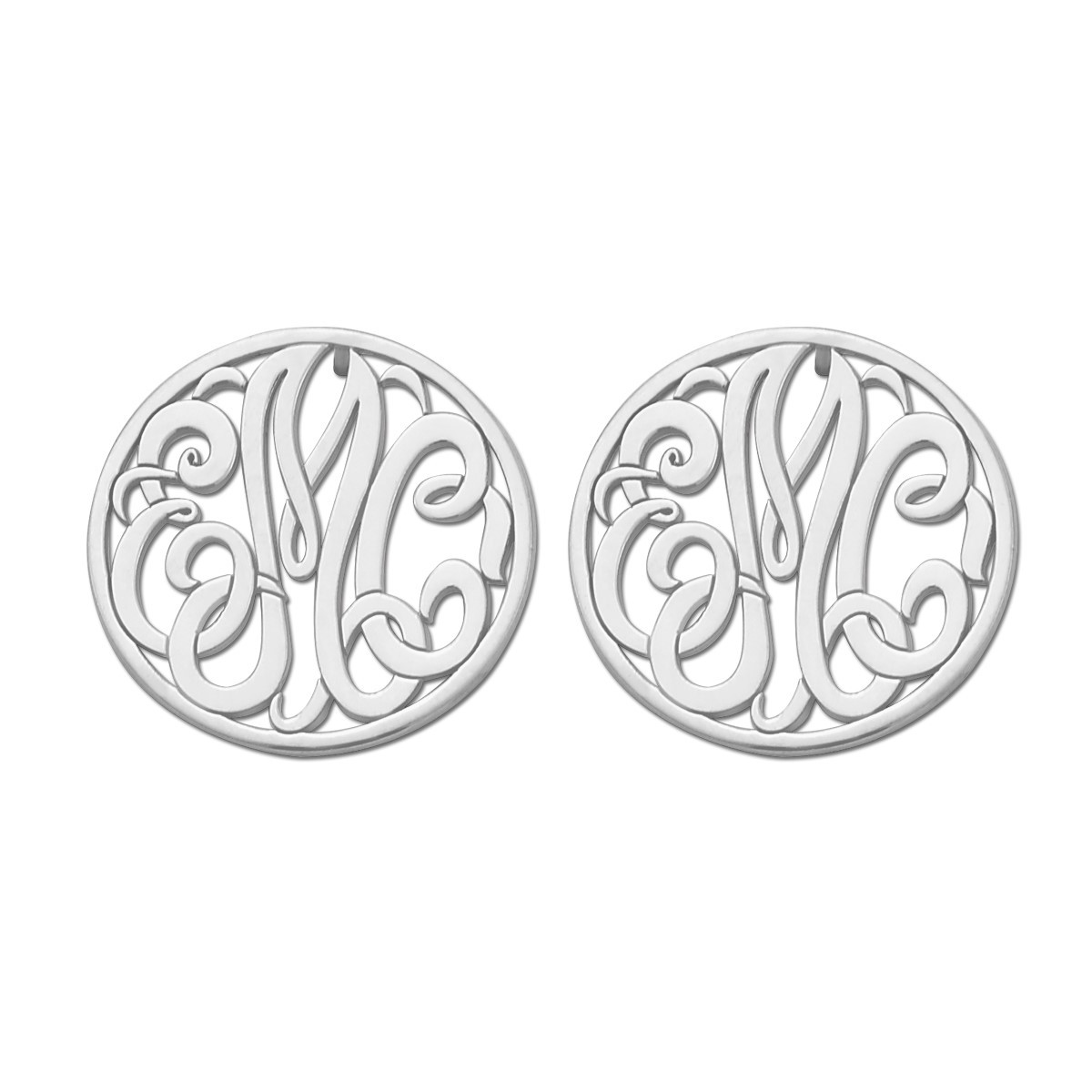20MM MONOGRAM POST & CLUTCH EARRING