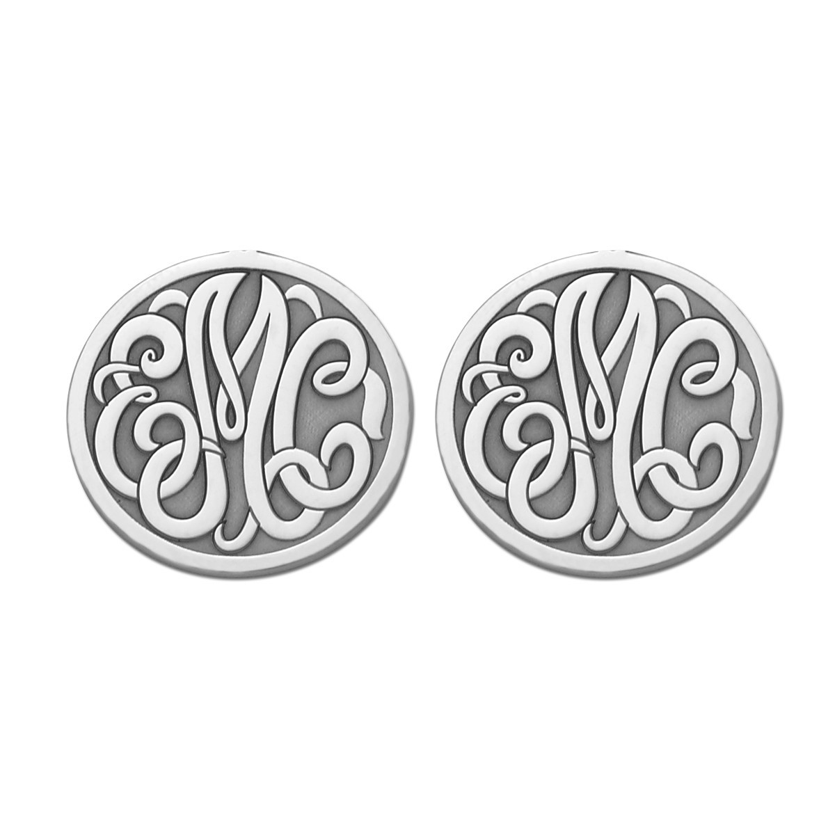 20MM MONOGRAM CLUTCH & POST EARRING