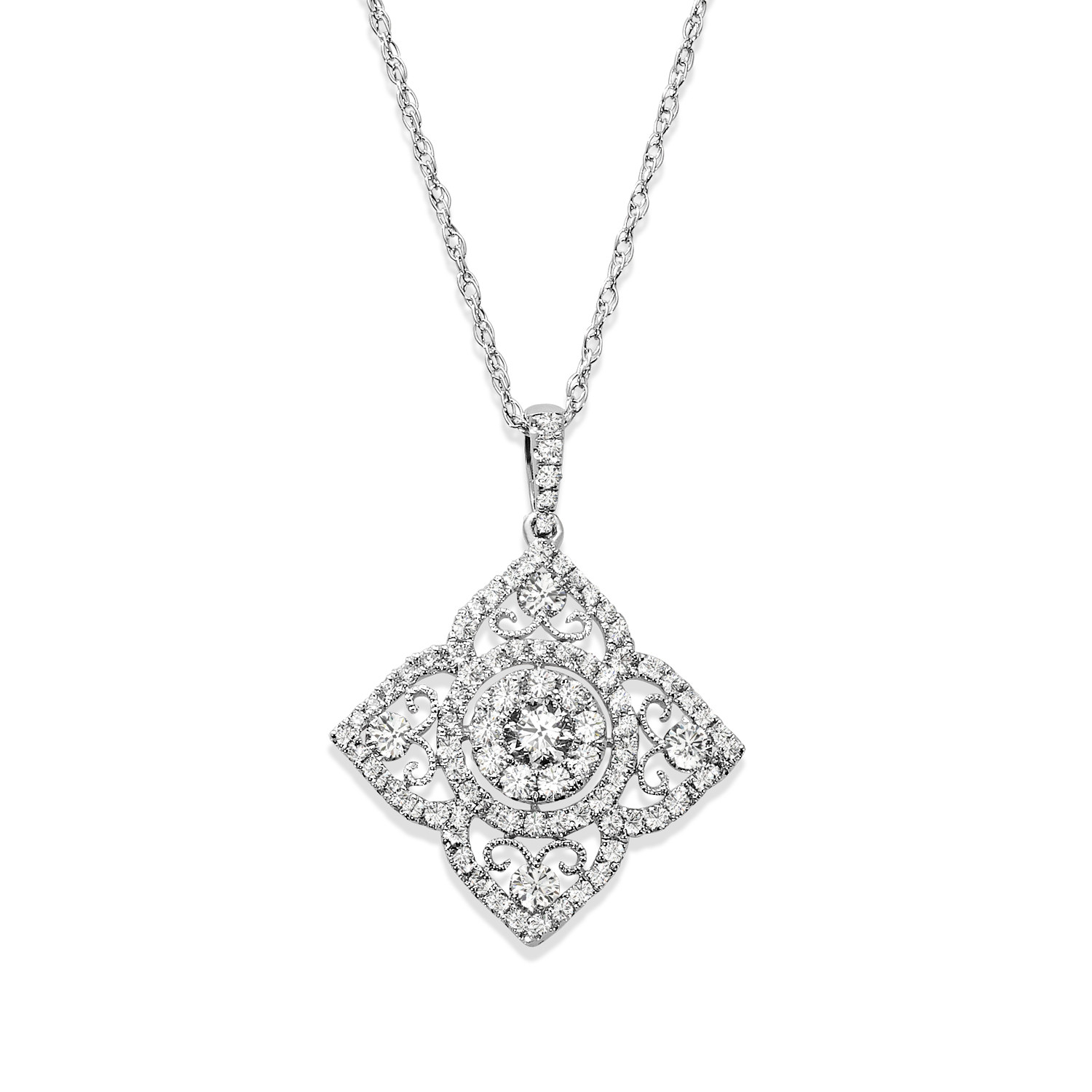 14K DIAMOND FASHION NECKLACE