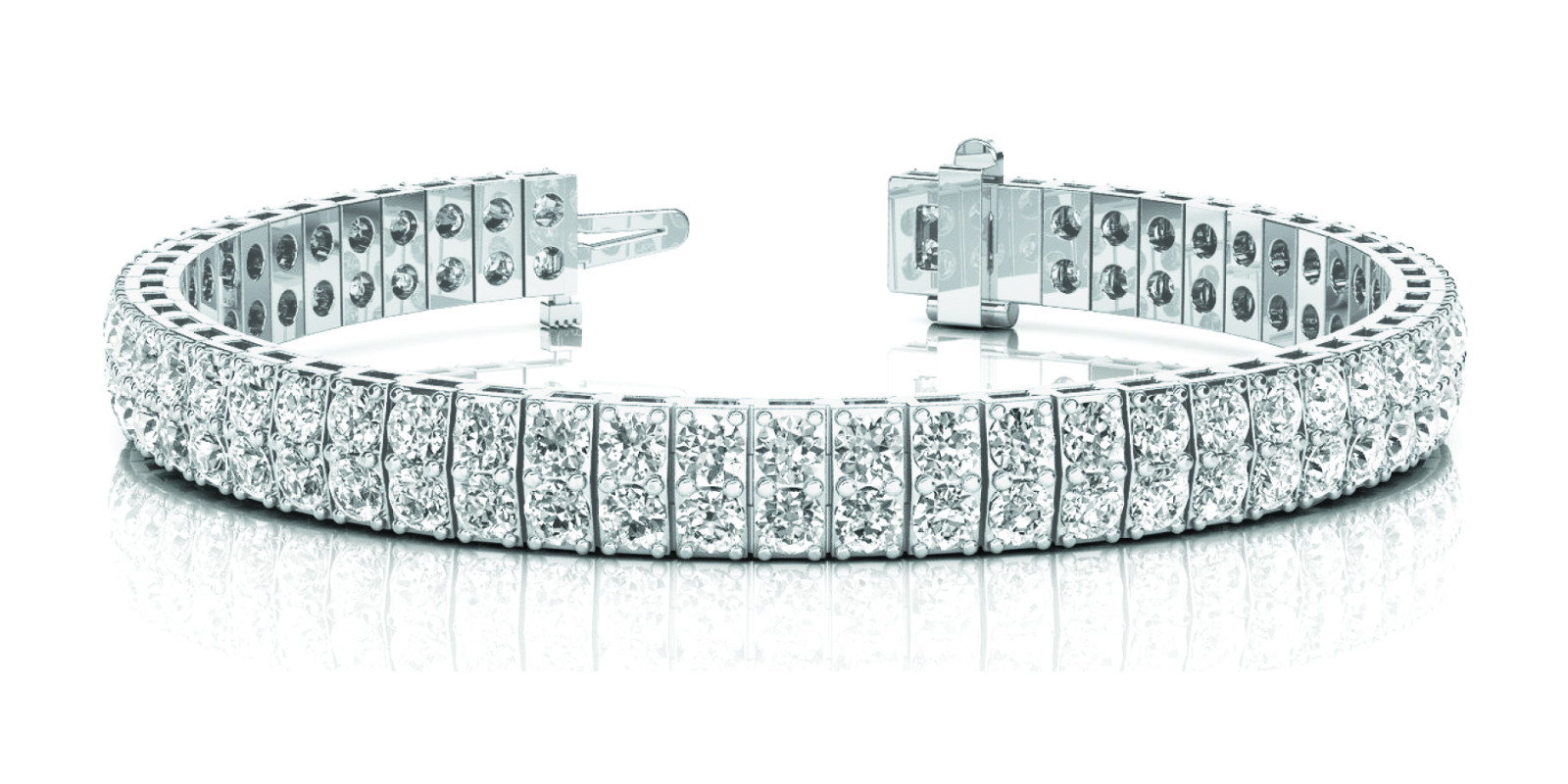 2 STONE VERTICAL BAR LINK BRACELET