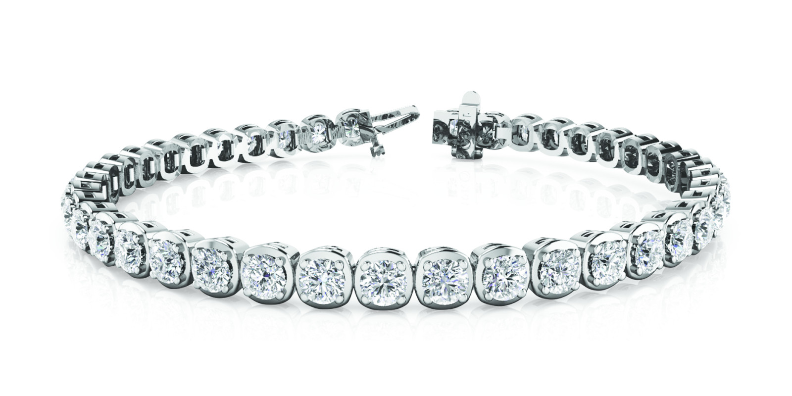 4PRONG  CU UNDERBEZ TENNIS BRACELET