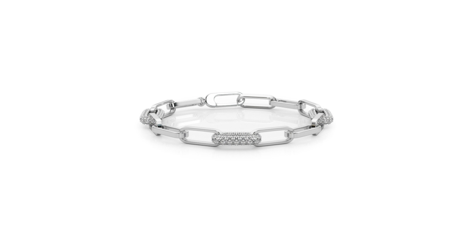 LAB GROWN DIAMOND 2 PAPER CLIP BRACELET