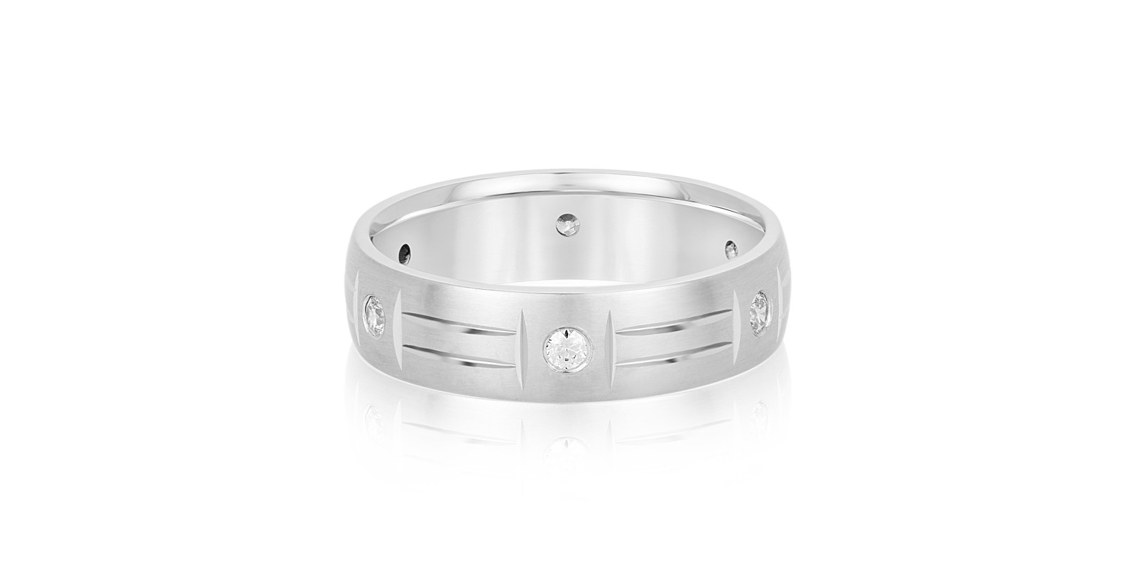 6MM HEAVY WT MENS BAND W/DIA