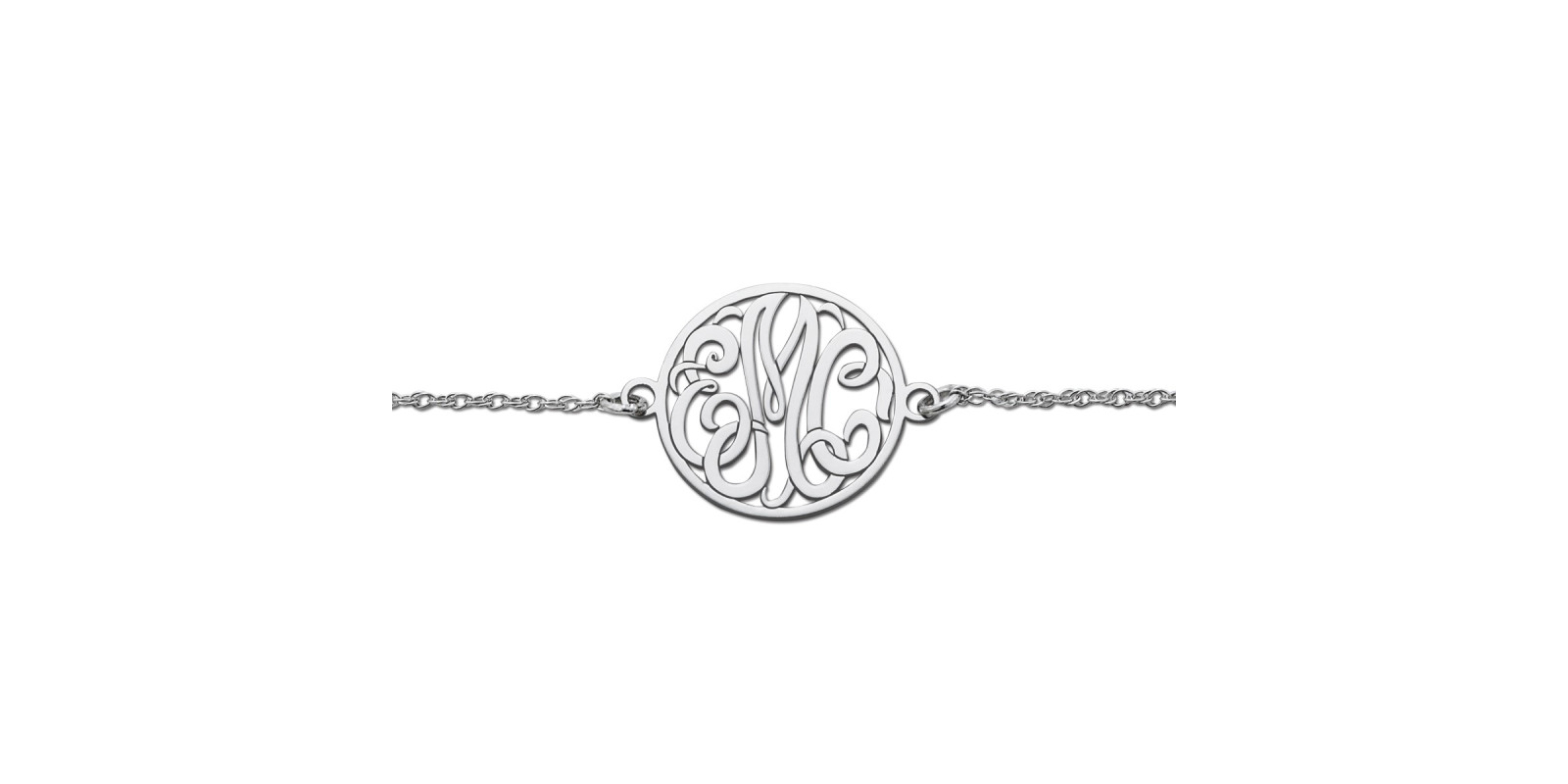 20MM 3 INITIAL MONOGRAM BRACELET