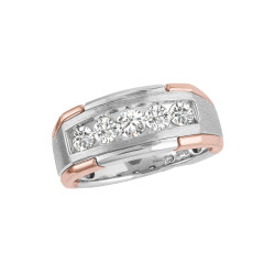 GENTS ROSE DIAMOND BAND SATIN FINISH