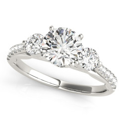 ENGAGEMENT RINGS 3 STONE ROUND