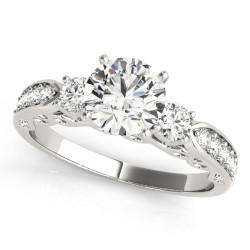 ENGAGEMENT RINGS 3 STONE ROUND