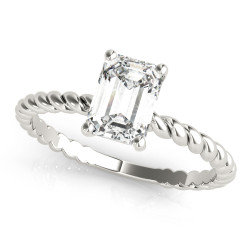 TWISTED SHANK EMERALD CUT CENTER
