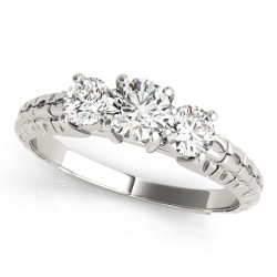 ENGAGEMENT RINGS 3 STONE ROUND