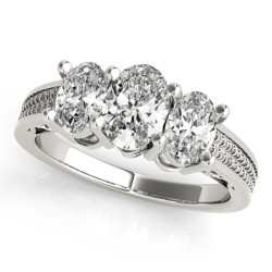 ENGAGEMENT RINGS 3 STONE OVAL