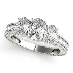 ENGAGEMENT RINGS 3 STONE OVAL
