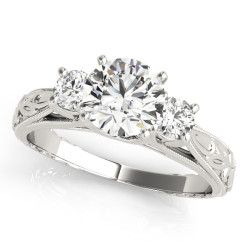 ENGAGEMENT RINGS 3 STONE ROUND